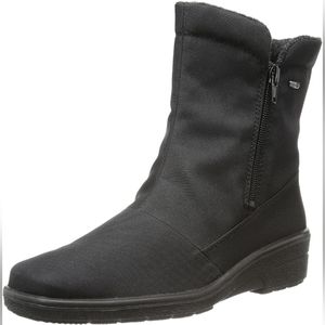 Jenny by Ara Black Canvas Winter Waterproof Ankle Boots